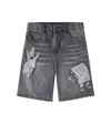 Stella Mccartney X Spongebob Printed Denim Shorts In Grey