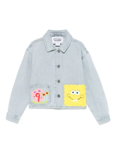 Stella Mccartney Kids' X Spongebob Squarepants Denim Jacket In Blue