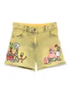 Stella Mccartney X Spongebob Squarepants Denim Shorts In Yellow