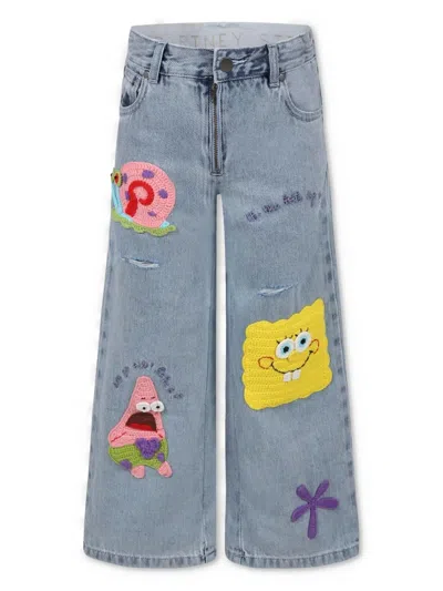 STELLA MCCARTNEY X SPONGEBOB SQUAREPANTS EMBROIDERED STRAIGHT JEANS