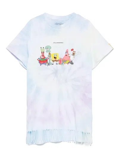 Stella Mccartney Kids' X Spongebob Squarepants Tie-dye T-shirt In Blue