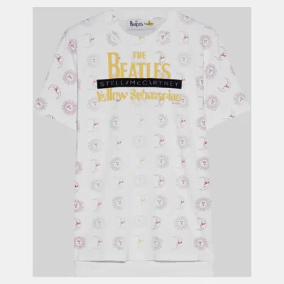 Pre-owned Stella Mccartney X The Beatles White Printed Cotton T-shirt Xs (it 36)