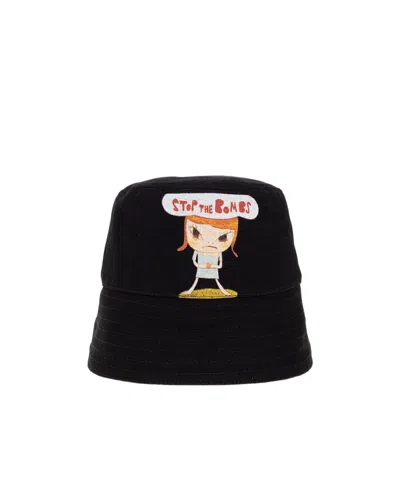 Stella Mccartney X Yoshitomo Nara Co-signed Double-sided Fisherman's Hat In Black