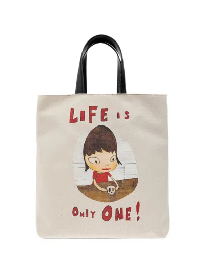 Stella Mccartney X Yoshitomo Nara Graphic-print Tote Bag In 뉴트럴