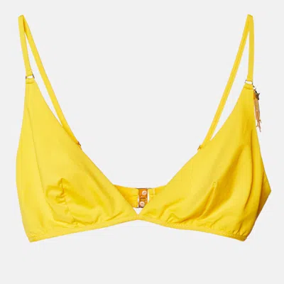 Pre-owned Stella Mccartney Yellow Jersey Bikini Top M