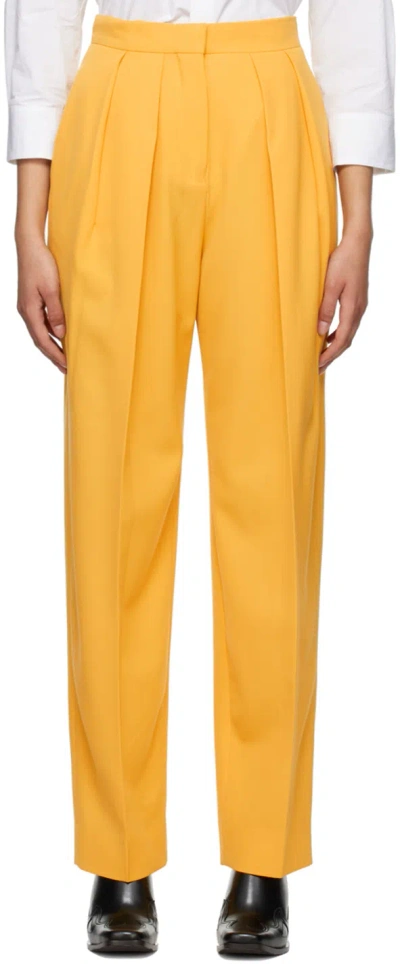 Stella Mccartney Yellow Pleated Trousers In 7003 Sunflower