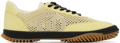Stella Mccartney Yellow S-wave Sport Mesh Paneled Sneakers In 9223 Cream/natural