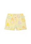 Stella Mccartney Yellow Shorts For Baby Girl With Pineapple In Yellow