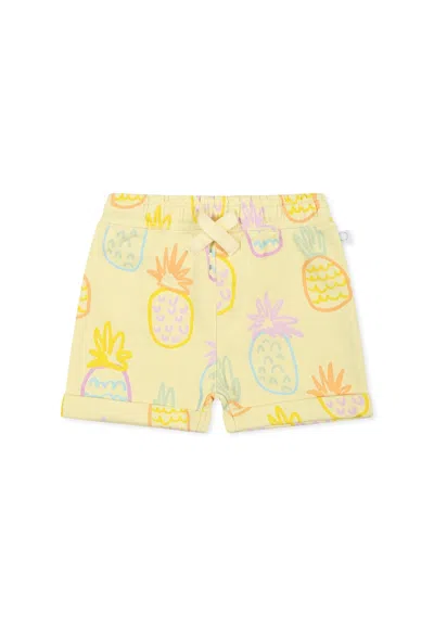 Stella Mccartney Kids' Yellow Shorts For Baby Girl With Pineapple