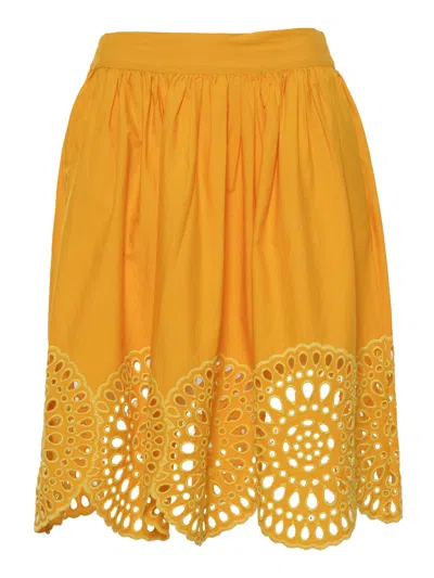 Stella Mccartney Yellow Skirt With Lace