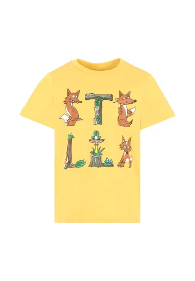 Stella Mccartney Kids' Yellow T-shirt For Boy With Logo