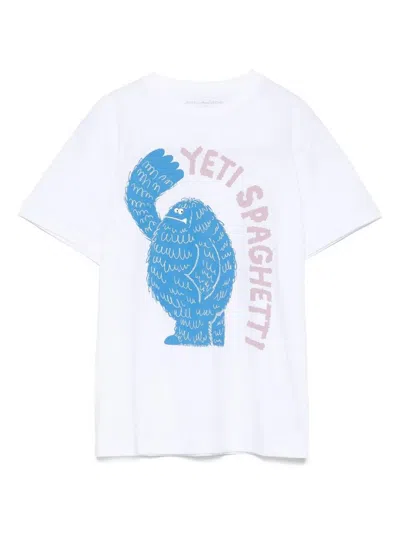 Stella Mccartney Kids' Yeti-print Cotton T-shirt In White