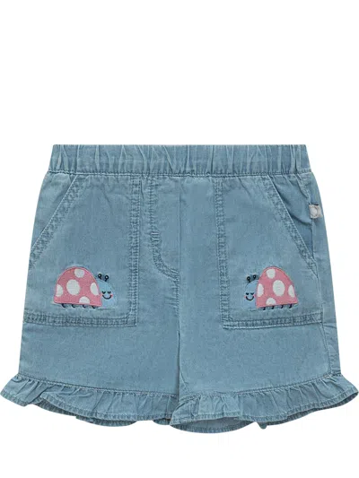 Stella Mccartney Youthful Mini Shorts With Embroidery In Animal Print