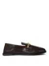 Stella Mccartney Loafers Flat Sole Round Toe Gold-tone Hardware In Camel