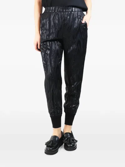 Pre-owned Stella Mccartney Zebra-pattern Track Pants In Black