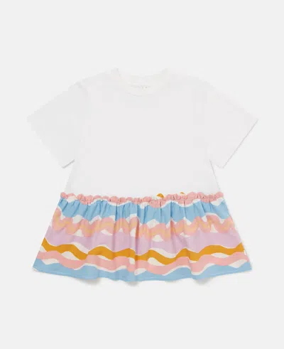 Stella Mccartney Babies' Zig-zag Print T-shirt Dress In White