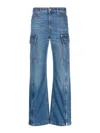 Stella Mccartney Workwear Blue Denim Pants In Blue