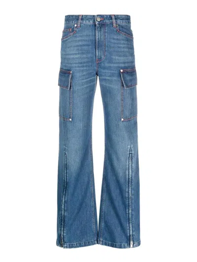 STELLA MCCARTNEY ZIP CARGO DENIM JEANS