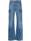 Stella Mccartney Wide-leg Cargo Jeans - Women's - Polyester/cotton In Blue