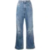Stella Mccartney Stella Mc Cartney Straight Leg Jeans With Zippers In Blue