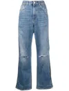 Stella Mccartney Stella Mc Cartney Straight Leg Jeans With Zippers In Navy