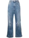 Stella Mccartney Stella Mc Cartney Straight Leg Jeans With Zippers In Navy