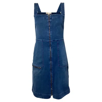 Stella Mccartney Zip Front Sleeveless Dress In Blue Denim