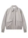 Stella Mccartney Gray Boxy Collared Bomber Jacket In Grey