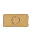 Stella Mccartney Zip Wallet Embossed Grainy Mat In Beige