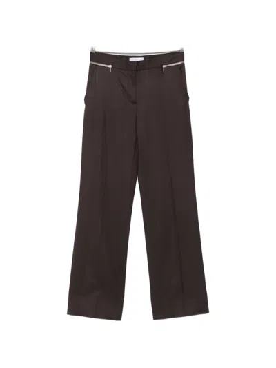 Stella Mccartney Zip-detail Tailored Trousers In Brown