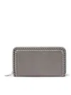 Stella Mccartney Falabella Chain Detail Zip-around Wallet In Light Grey