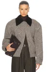 Stella Mccartney Bomber Oversize In Tweed Ricamato Donna In Chocolate & Cream