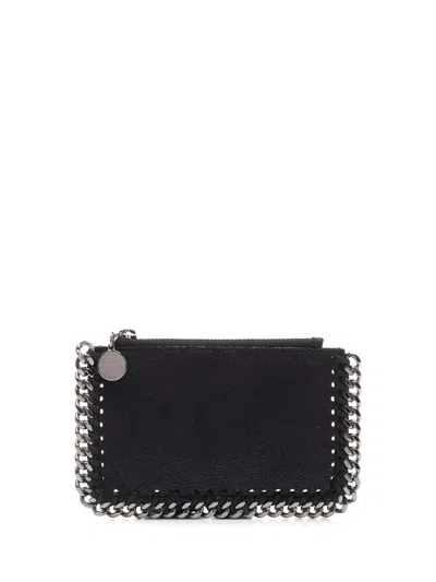Stella Mccartney Zipper Card Holder In Black
