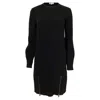 Stella Mccartney Zipper Detail Long Sleeve Dress In Black Rayon In Black