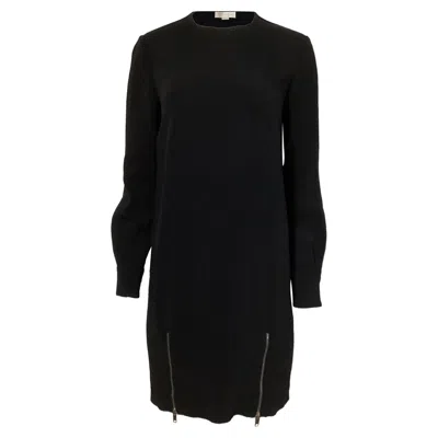 Stella Mccartney Zipper Detail Long Sleeve Dress In Black Rayon