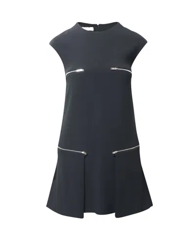 Stella Mccartney Zipper Shift Dress In Black Dress Acetate