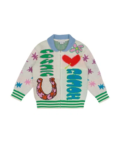 Stella Mccartney Zippered Knitted Cardigan In White