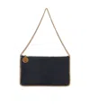 Stella Mccartney Falabella Shaggy Deer Pouch Bag In Black