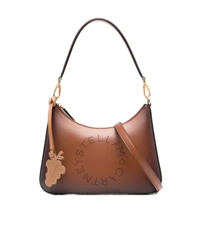 Stella Mccartney Zippered Shoulder Bag In Brown