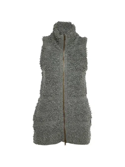 Pre-owned Stella Mccartney Zip-up Sleeveless Cardigan In Gray