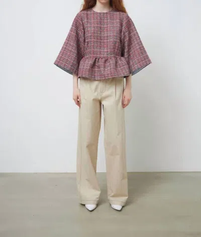 Stella Nova Abida Blouse In Red Mix In Brown