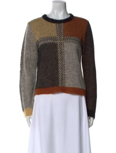 Pre-owned Stella Nova Baby Alpaca Colorblock Pattern Sweater In Multi