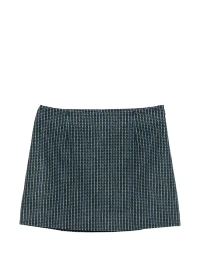Stella Nova Check-pattern A-line Mini Skirt In Blue