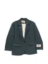 Stella Nova Check-pattern Logo-patch Blazer In Blue