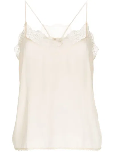 Stella Nova Cita Lou Floral-lace Silk Top In White