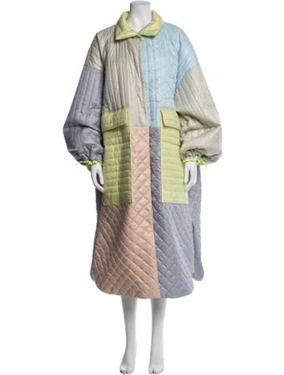 Pre-owned Stella Nova Colorblock Pattern Coat W/ Tags In Green