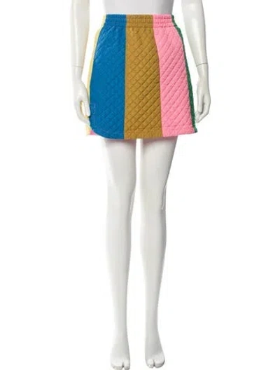 Pre-owned Stella Nova Colorblock Pattern Mini Skirt In Yellow