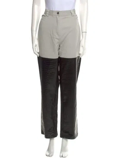 Pre-owned Stella Nova Colorblock Pattern Straight Leg Pants In Black