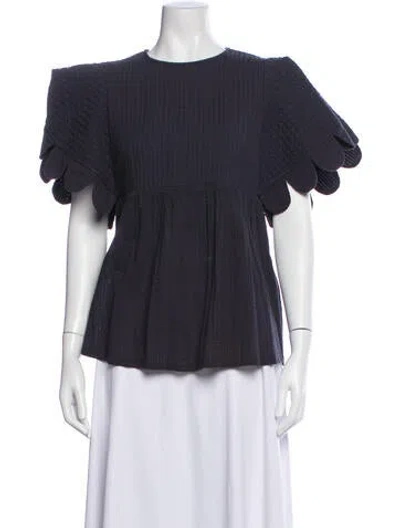 Pre-owned Stella Nova Crew Neck Short Sleeve Top In Blue