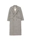 Stella Nova Double-breasted Check-pattern Coat In Gray